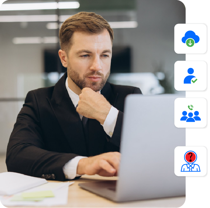 A prospect downloads an asset, their details are captured, and the lead is delivered to sales